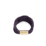 Zenzii Layered Leather Rope Bracelet in Violet