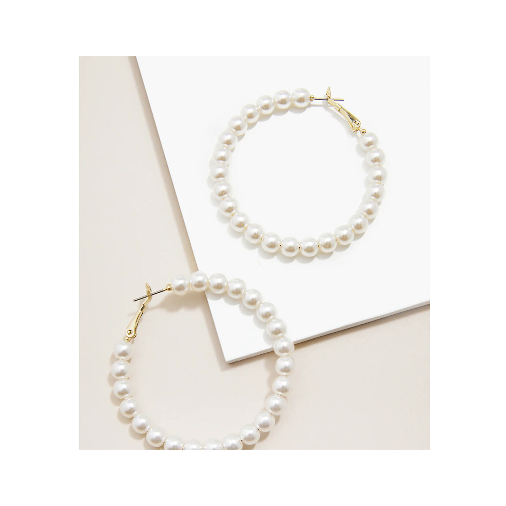 Zenzii Pearl Beaded 2” Hoops
