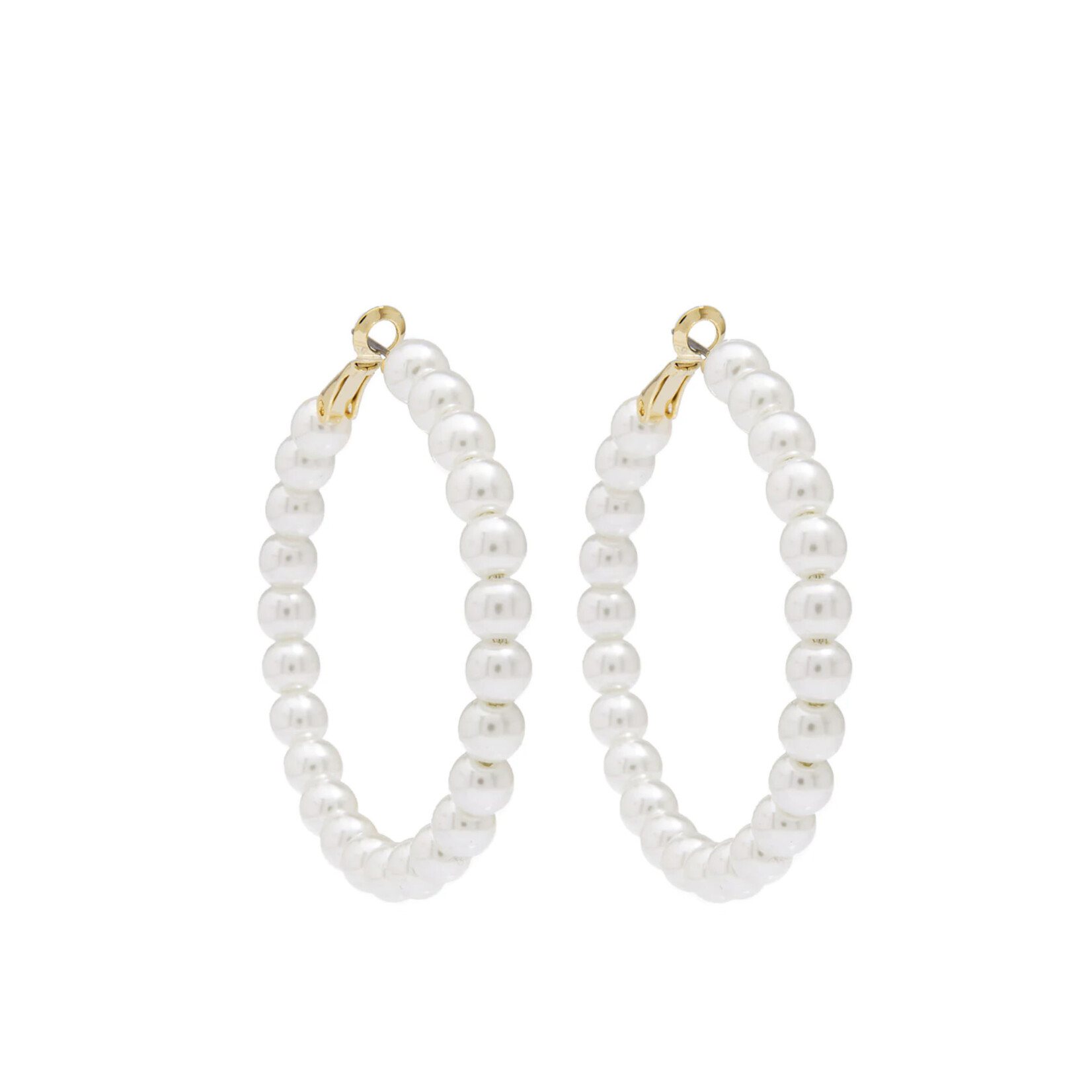 Zenzii Pearl Beaded 2” Hoops