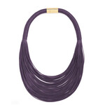 Zenzii Layered Faux Leather Rope Necklace in Violet