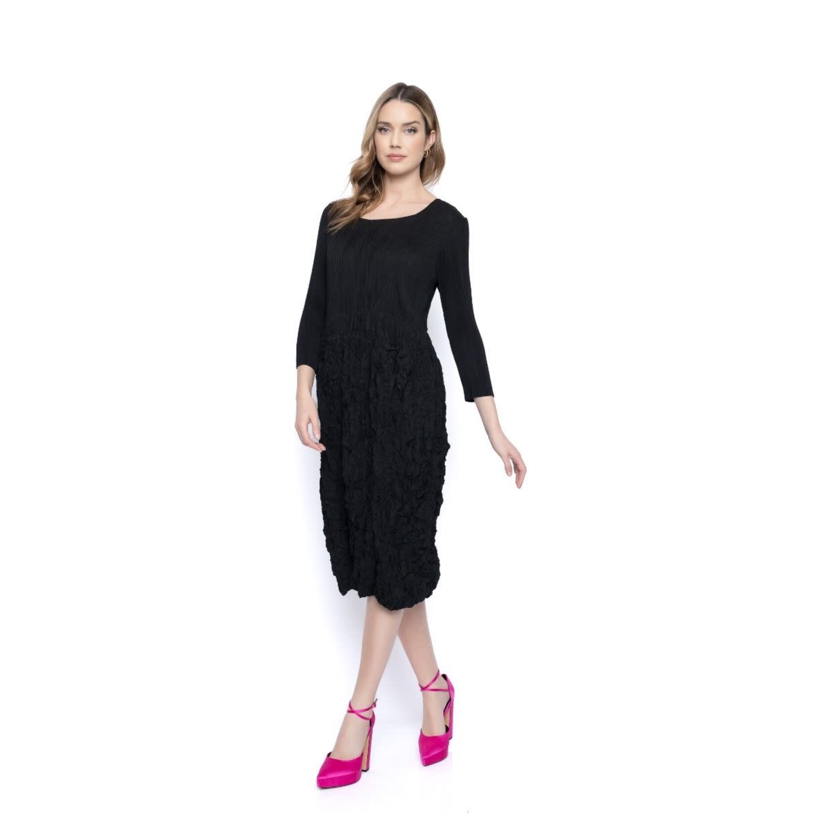 Pleated Crinkle Dress