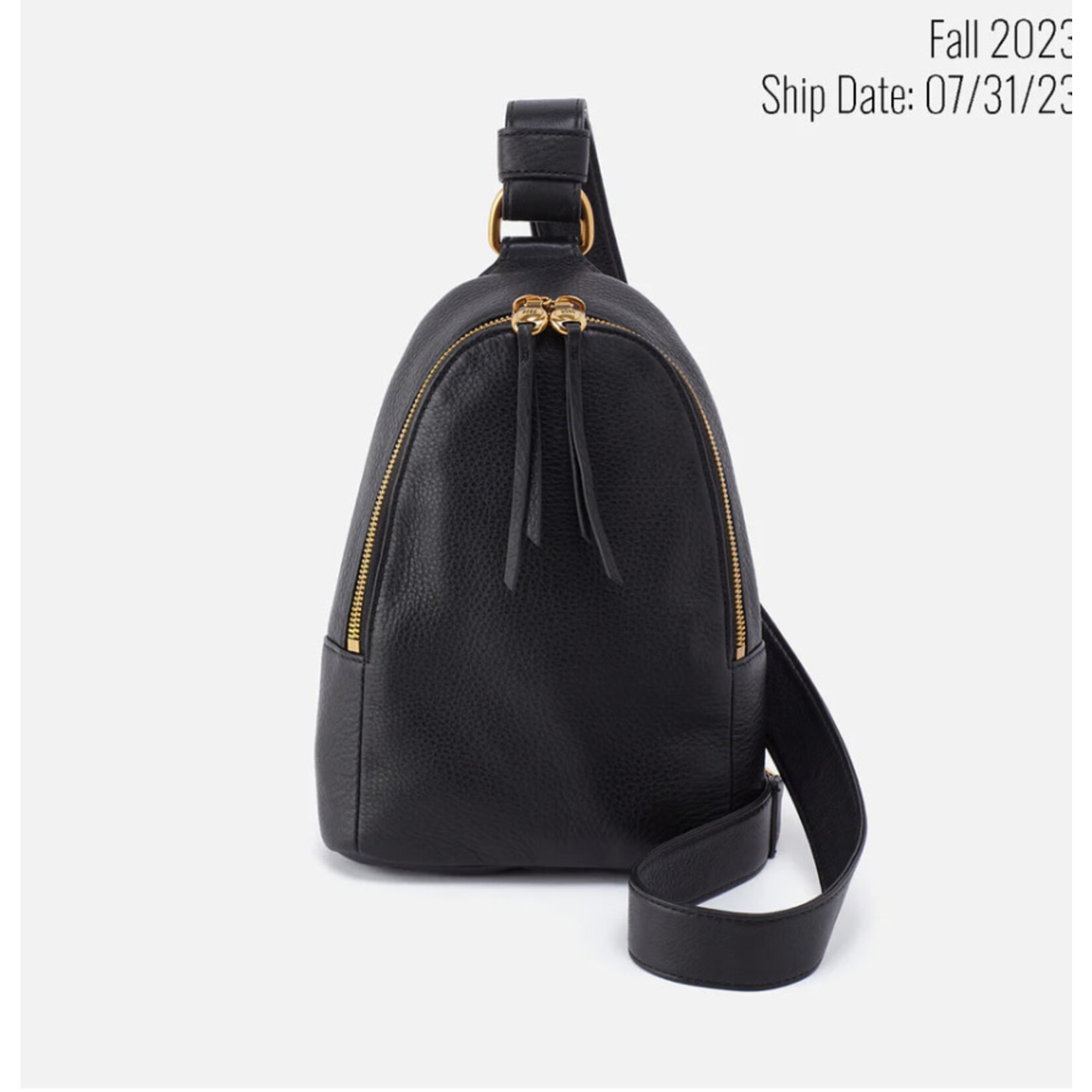 HOBO Fern Sling Bag - Pebbled Leather in Black