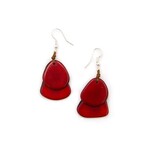 Organic Tagua Jewelry Fiesta Tagua Earrings in Red