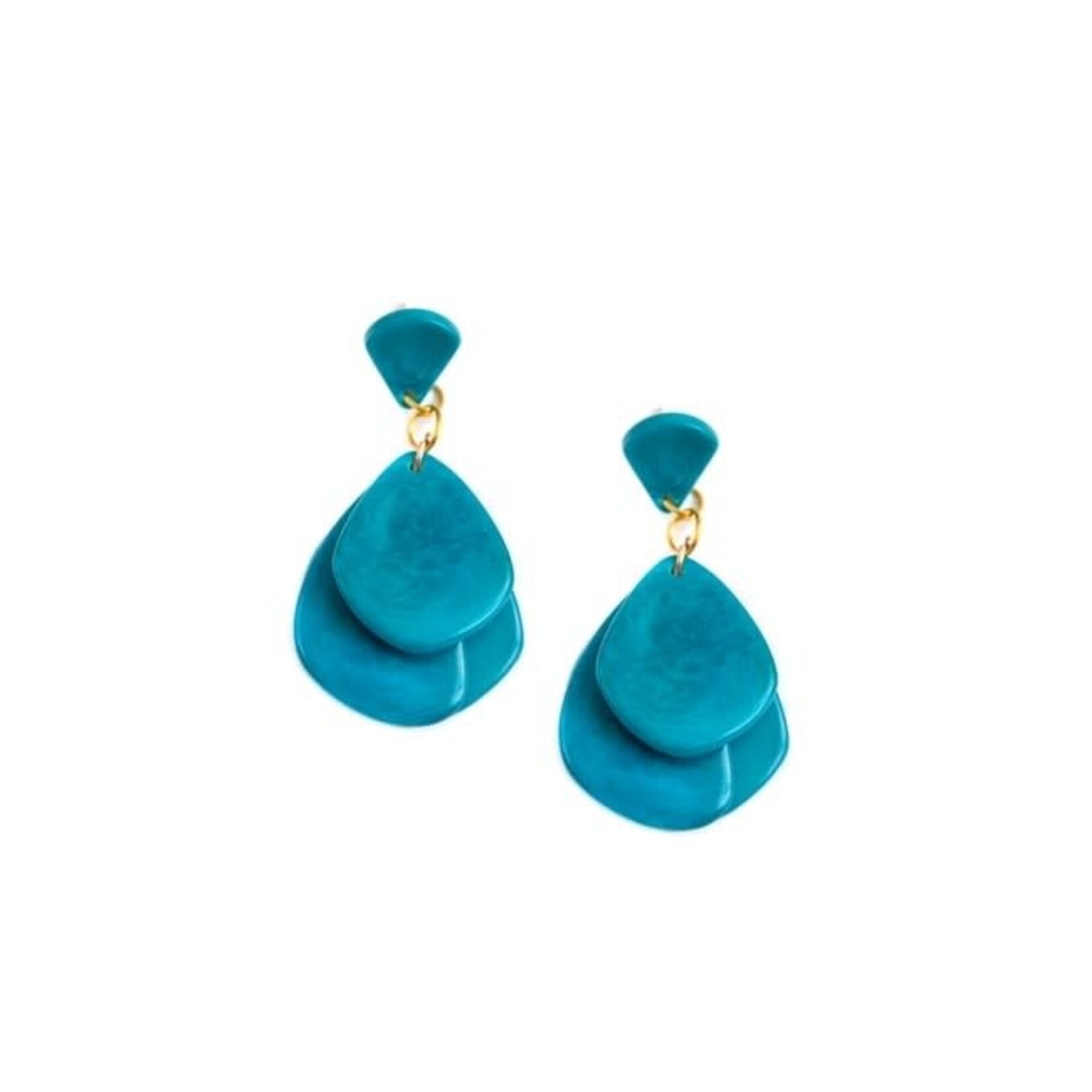 Organic Tagua Jewelry Lauren Tagua Earrings in Turquoise