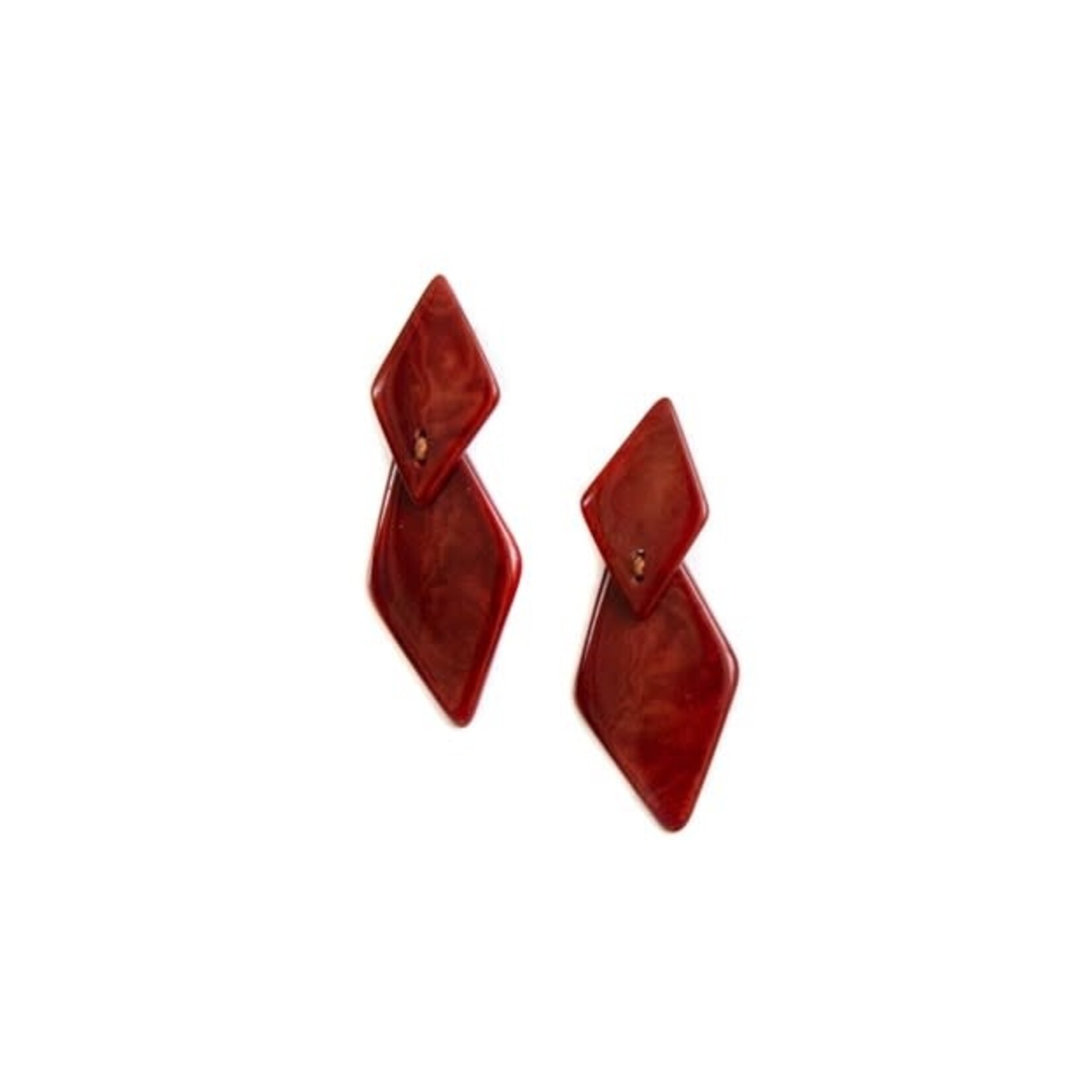 Organic Tagua Jewelry Trudy Tagua Earrings in Burgundy