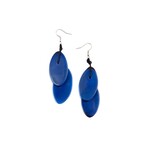 Organic Tagua Jewelry Nici Tagua Earrings in Royal Blue