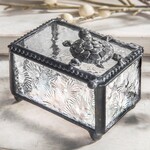 J Devlin Glass Sea Turtle Clear Stained Glass Trinket Box