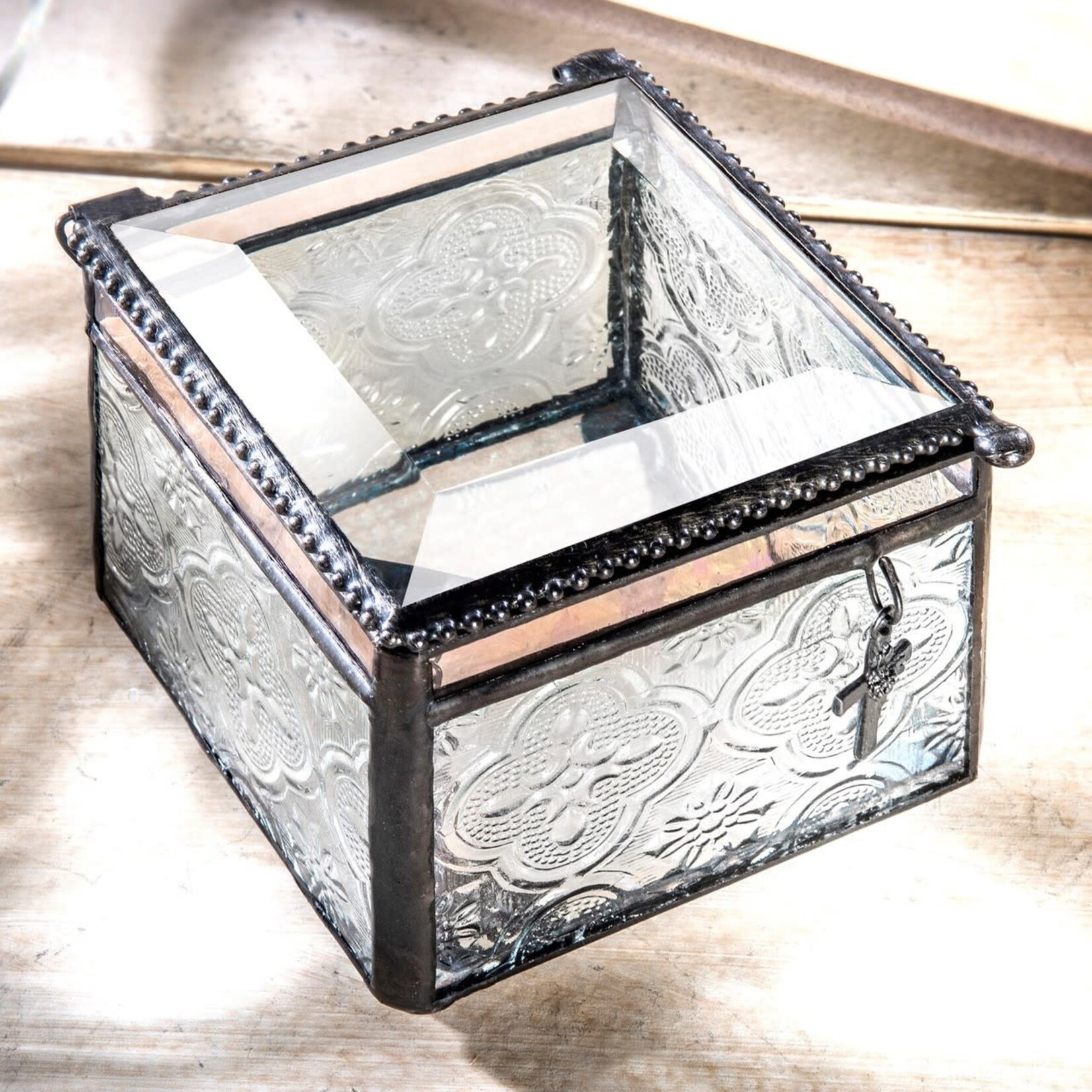 J Devlin Glass Christian Gift Keepsake Jewelry Glass Box