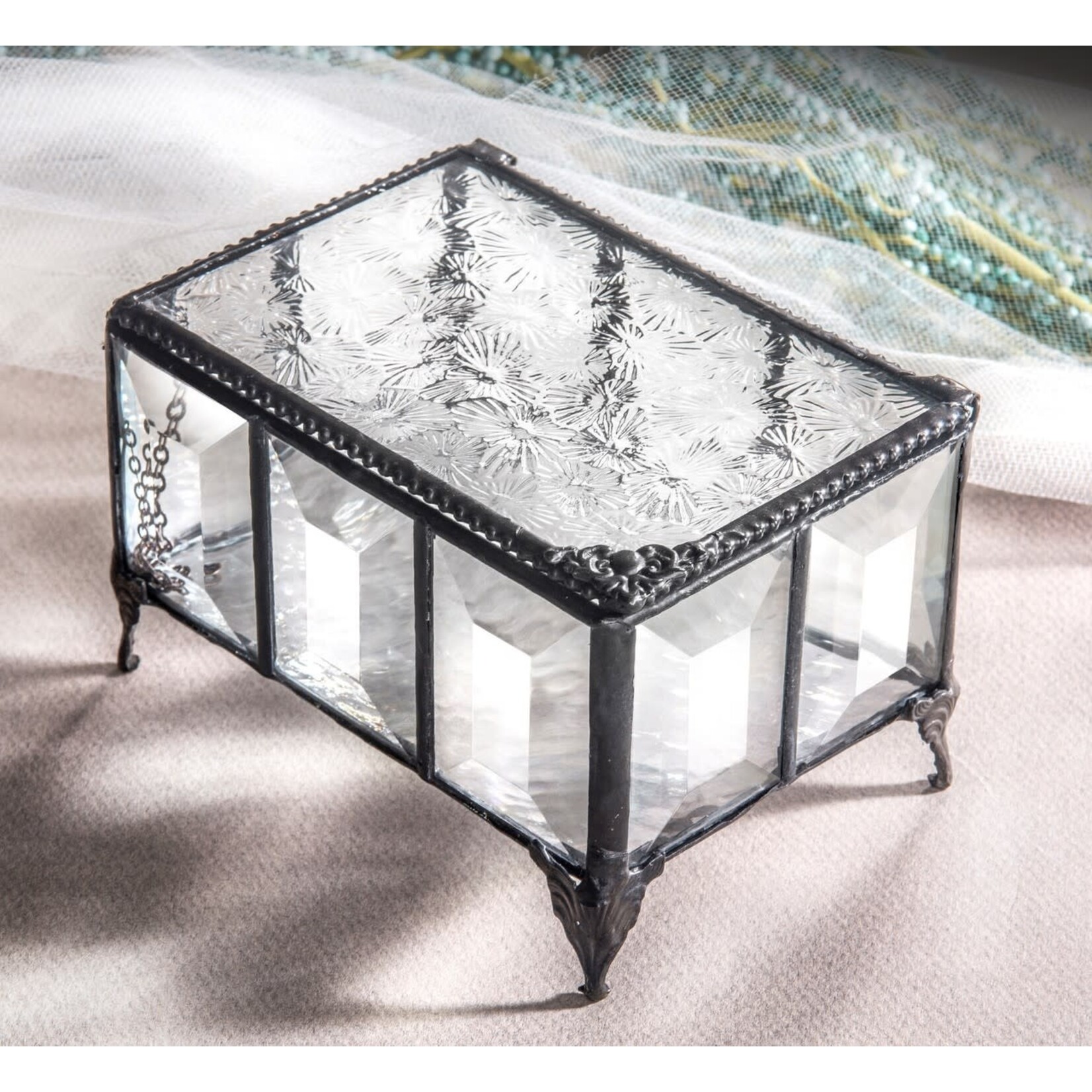 J Devlin Glass Clear Crystal Jewelry Box