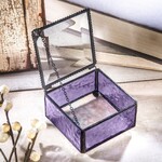 J Devlin Glass Purple Glass Keepsake Jewelry Box
