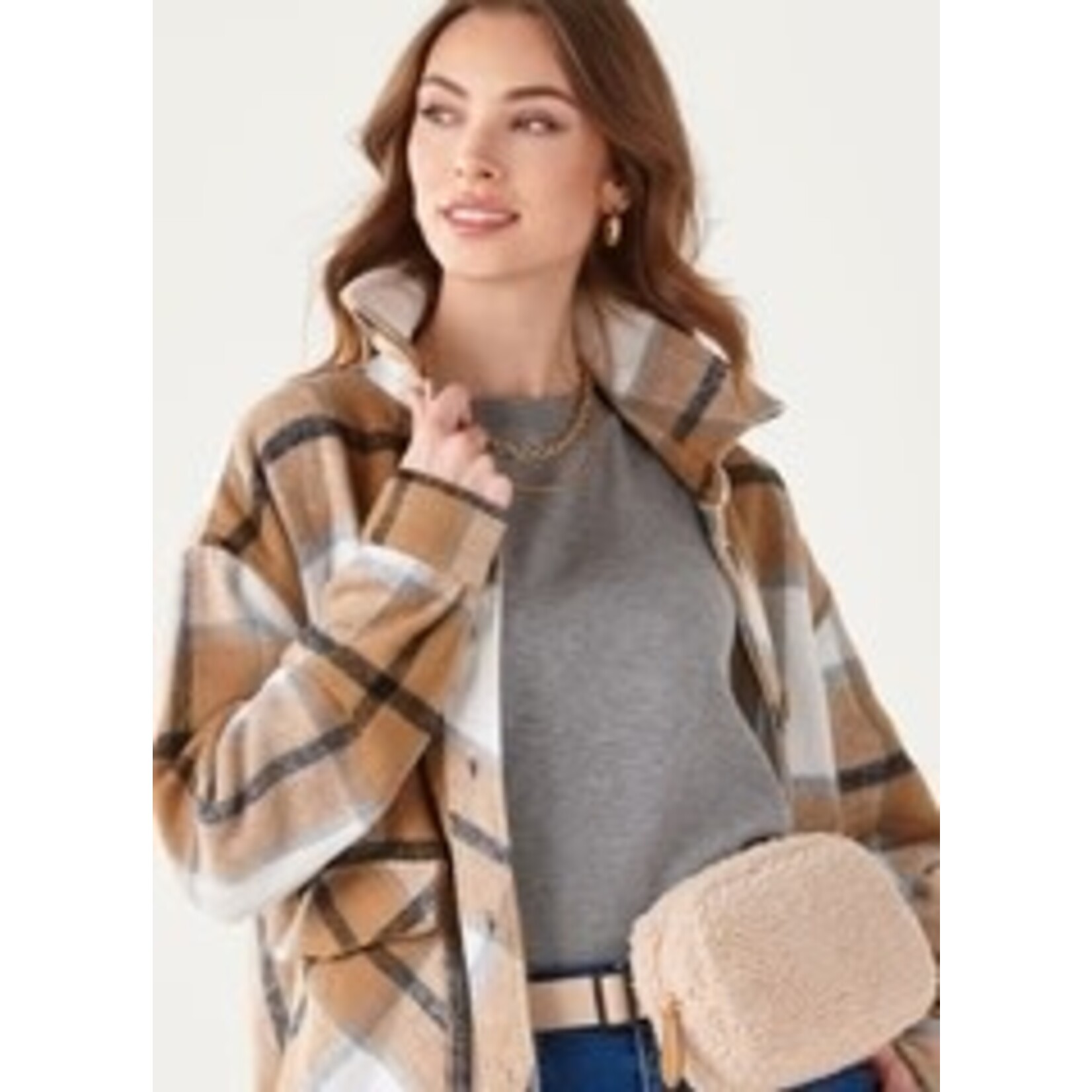 Soft Sherpa Belt Bag In Beige