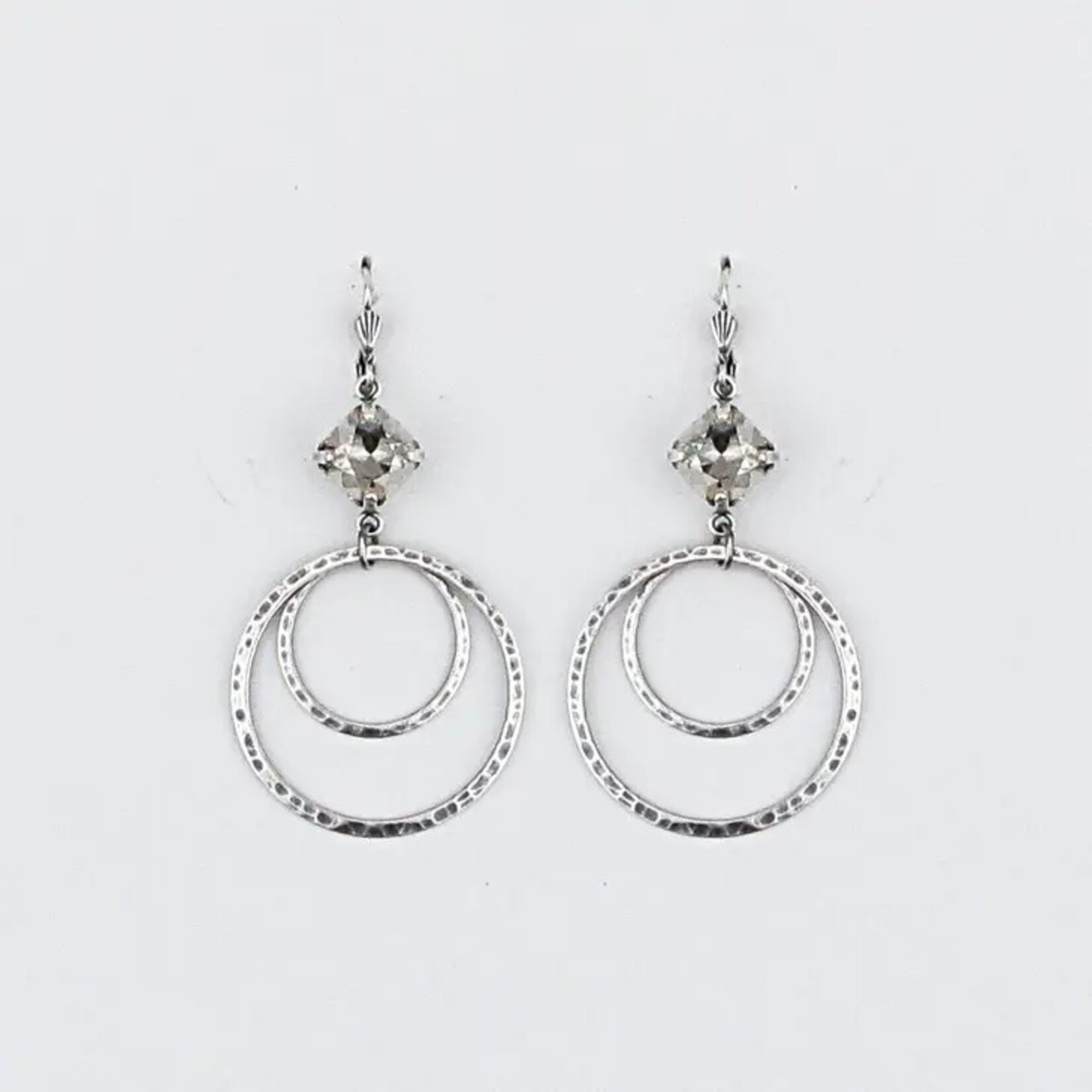 Ada Silver Double Hoop Leverback Earrings in Shade
