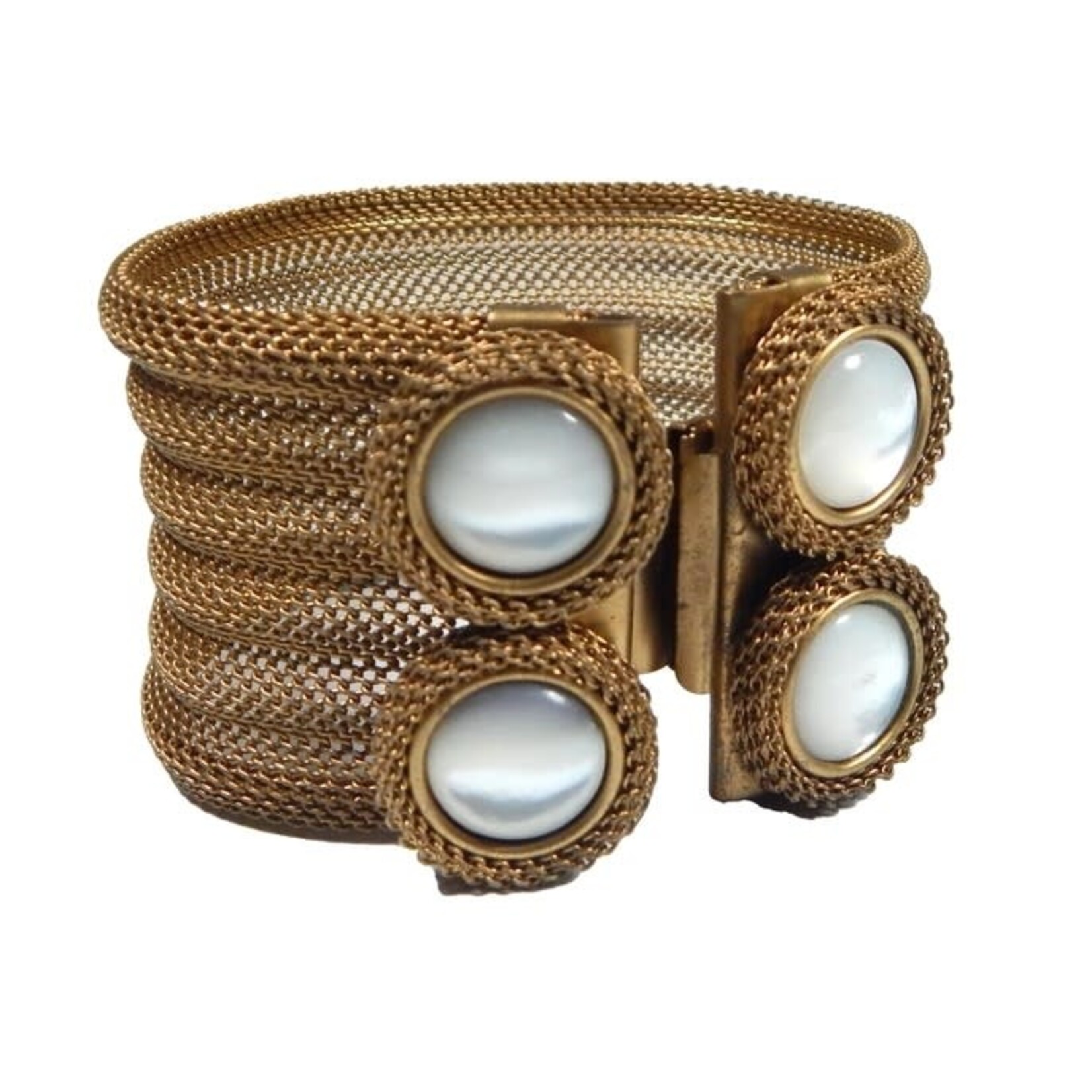 Sarah Cavender Metalworks Double Button Cuff- Gold