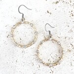 Crystal Hoop Earrings in Matte Gold
