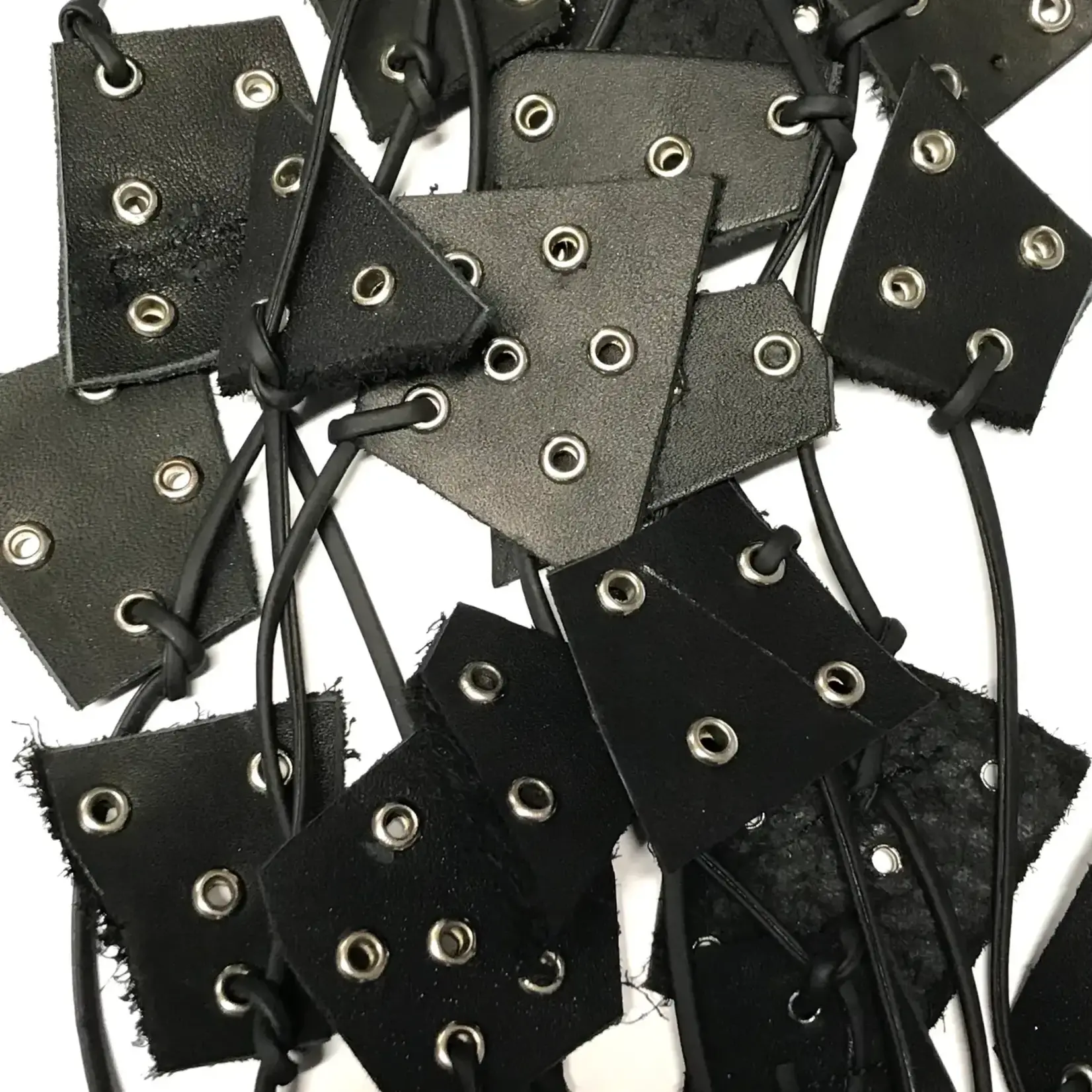 Jianhui London Recycled Leather Irregular Shapes with Silver Grommets