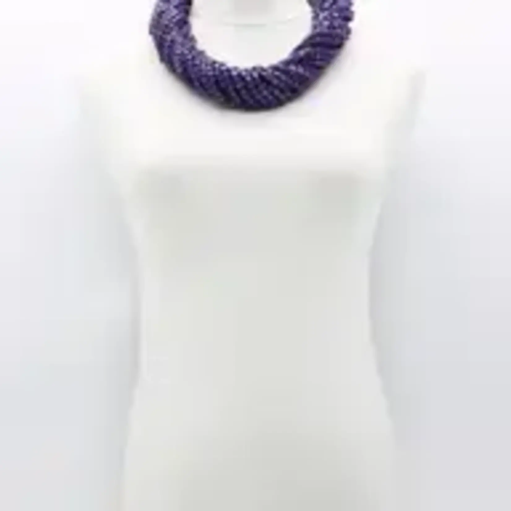 Jianhui London 10 Strand Pashmina Wood Beads Necklace - Purple