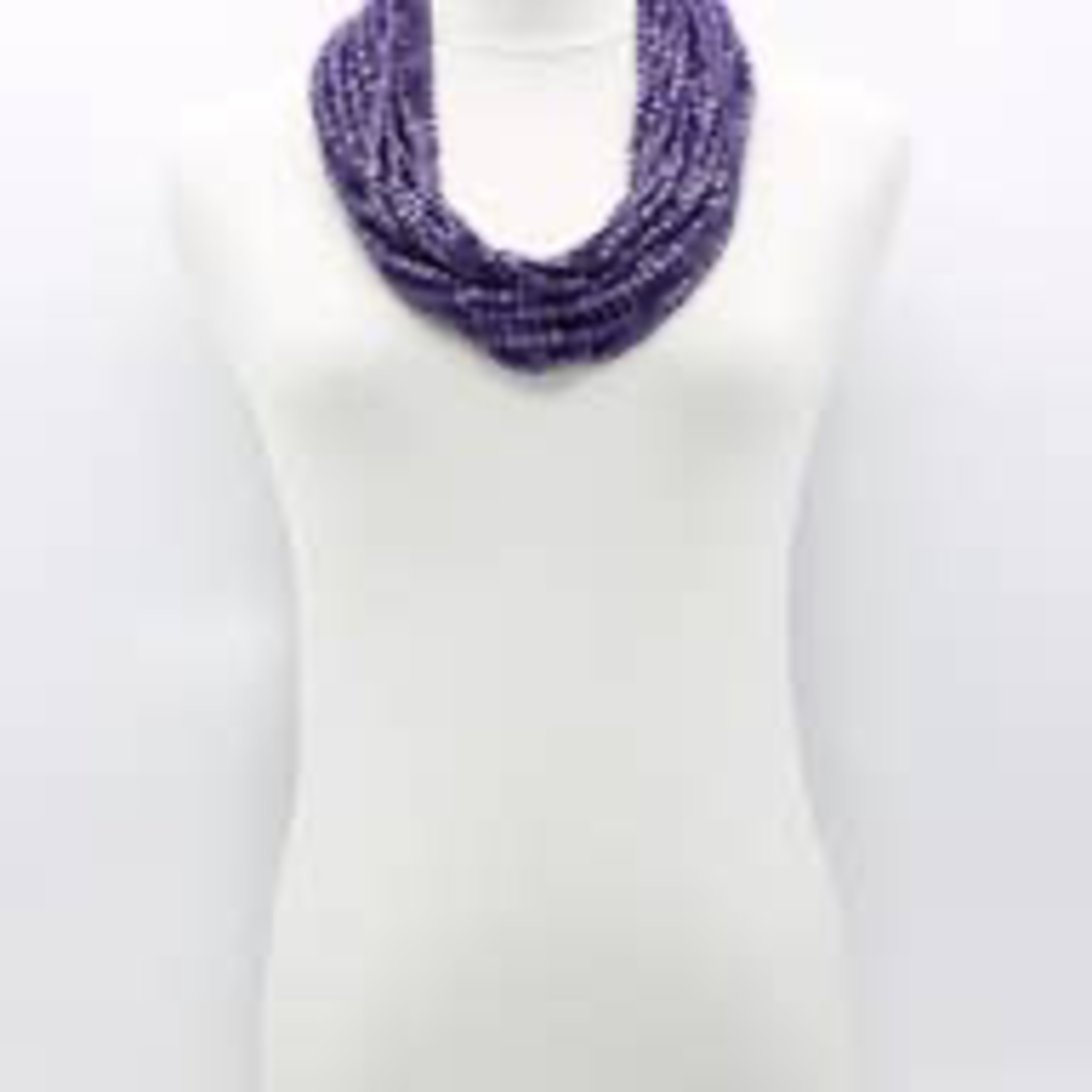 Jianhui London 10 Strand Pashmina Wood Beads Necklace - Purple