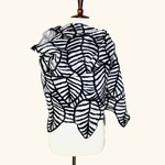 Outlined Leaf Wrap Scarf