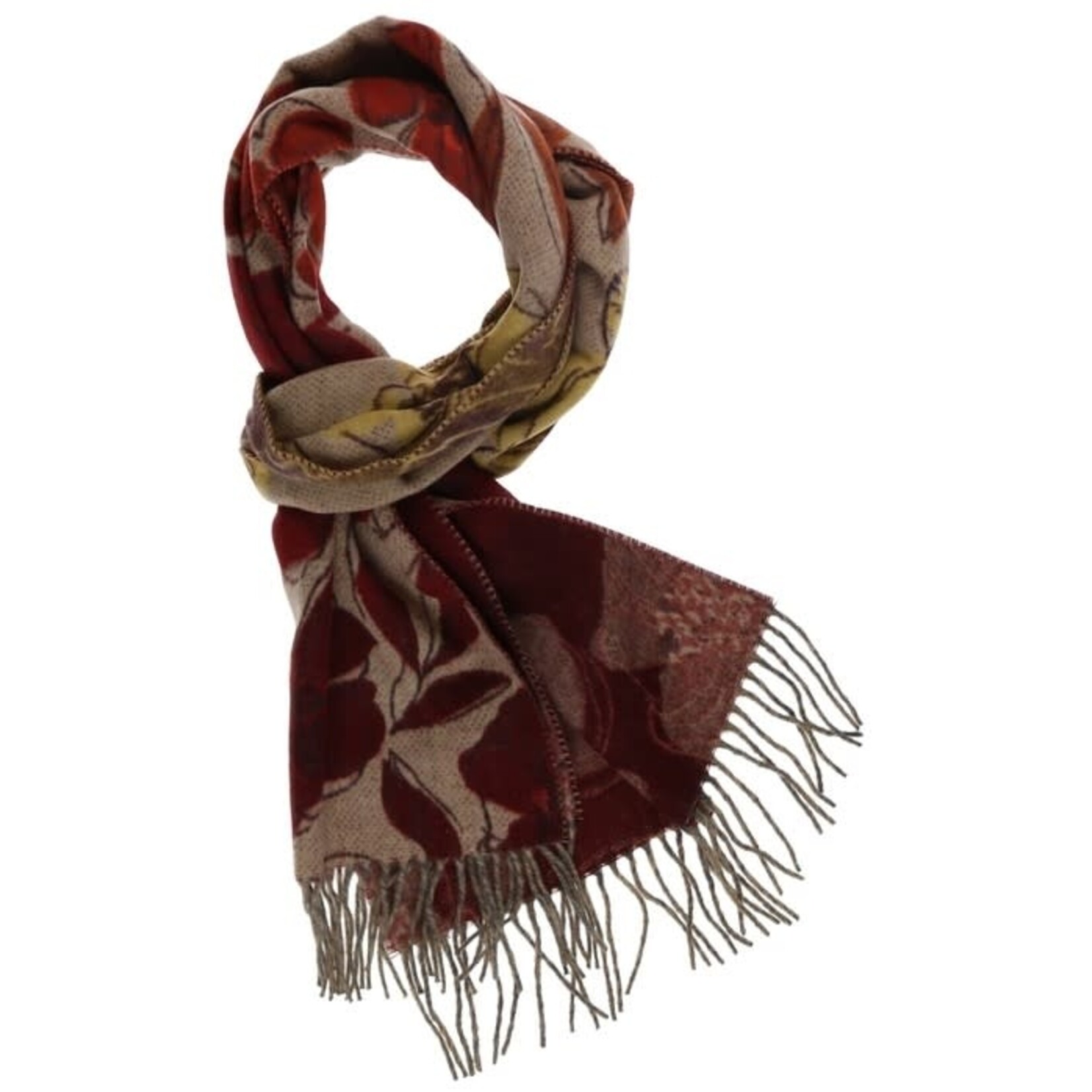 Sketched Petals Cashmink® Scarf in Latte