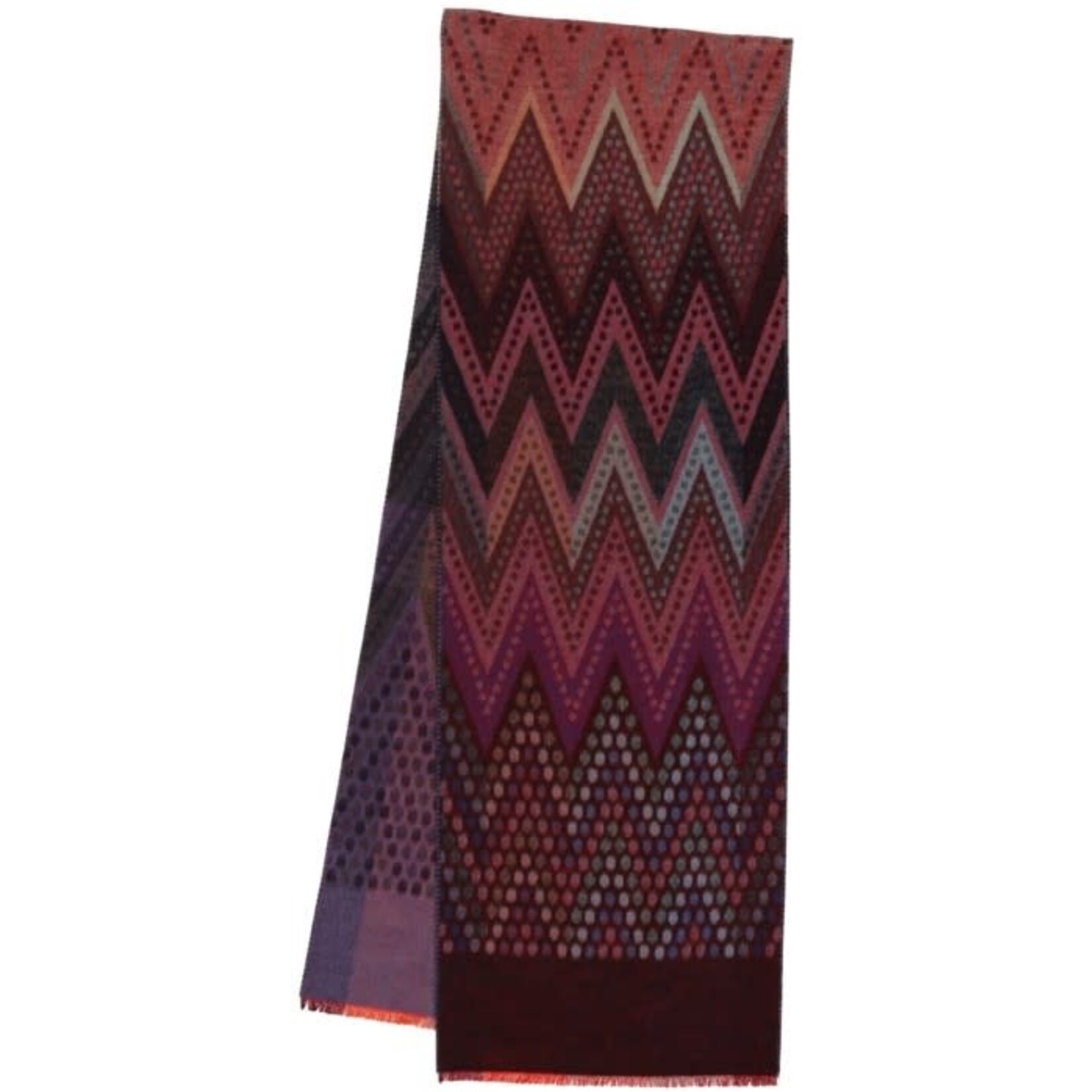 Zig Zag Dot Recycled Cotton Cashmink Scarf in Purple