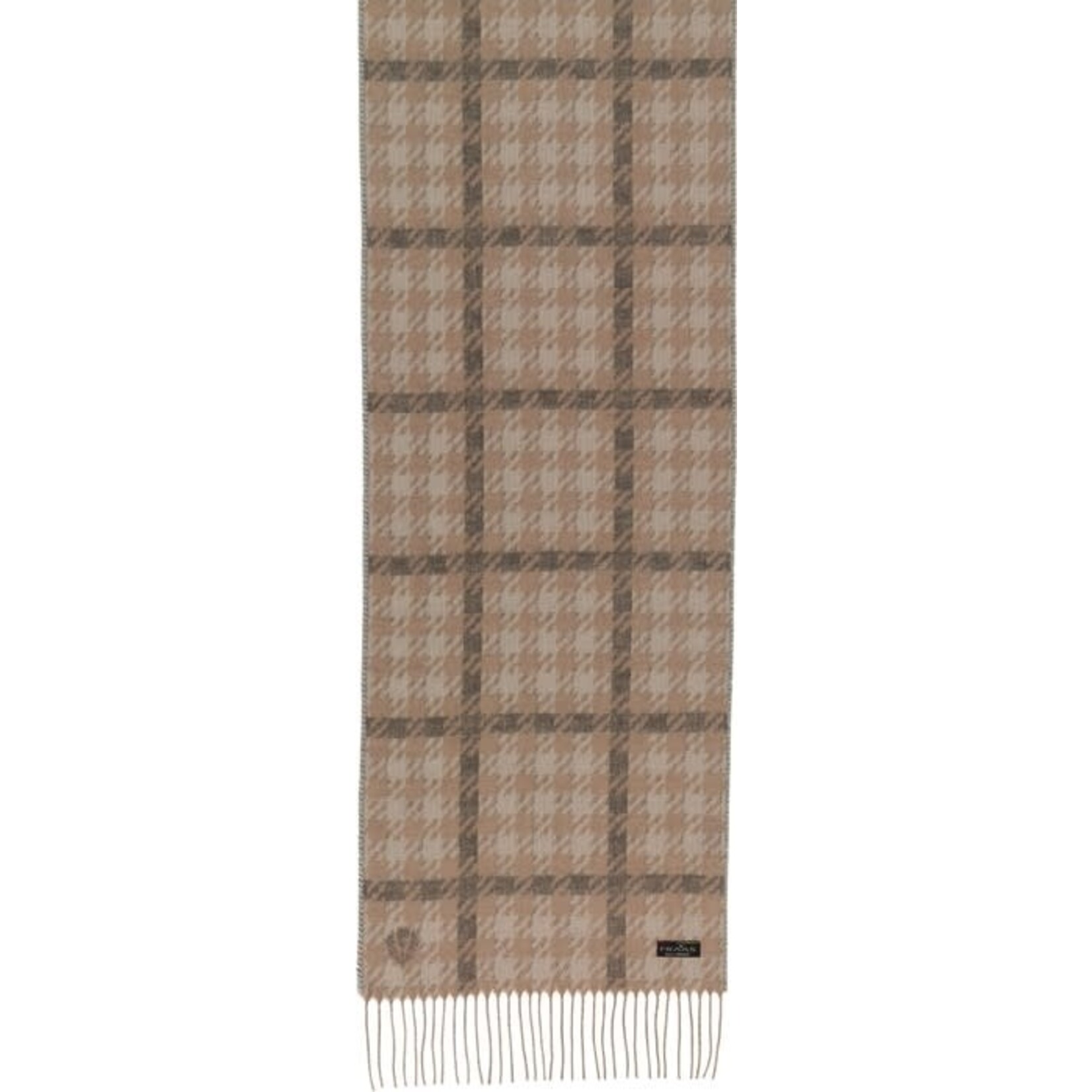 V. Fraas Houndstooth Check Cashmink® Scarf in Beige