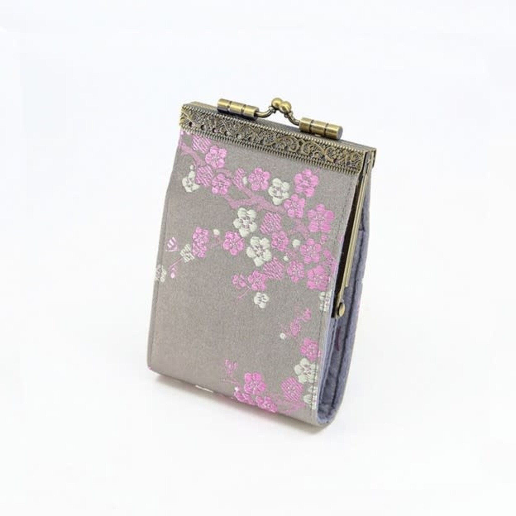 Cathayana Cherry Blossom Card Holder w/ RFID in Grey