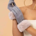 Powder Bettina Mix Faux Suede Gloves in Mist/Vanilla