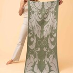 Powder Opulent Flourish Woven Scarf in Olive
