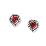 Brighton Shimmer Heart Red Mini Post Earrings