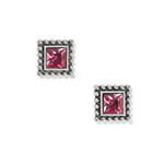 Brighton Sparkle Square Mini Post Earrings - Silver-Pink, OS