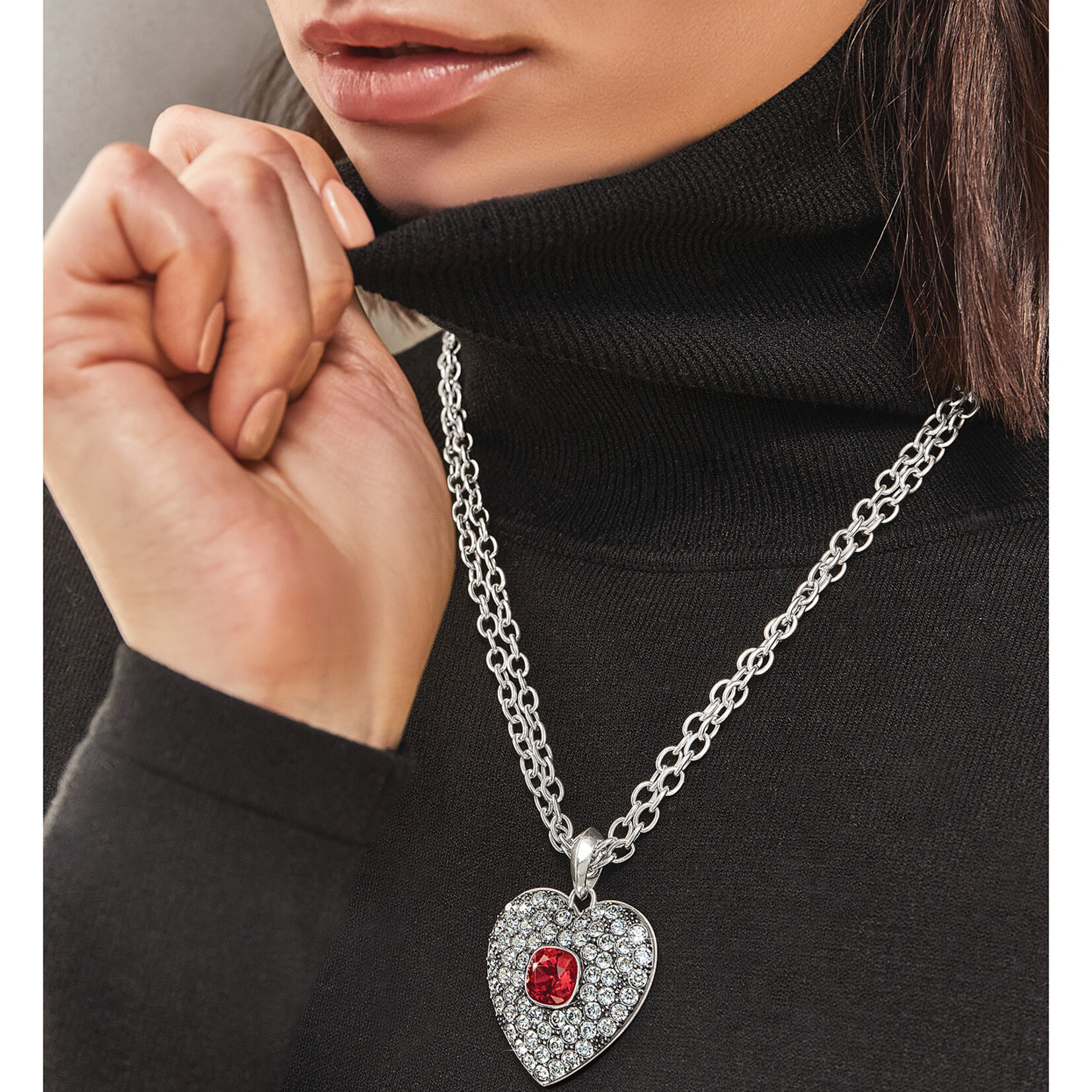 Brighton Adela Heart Siam Necklace
