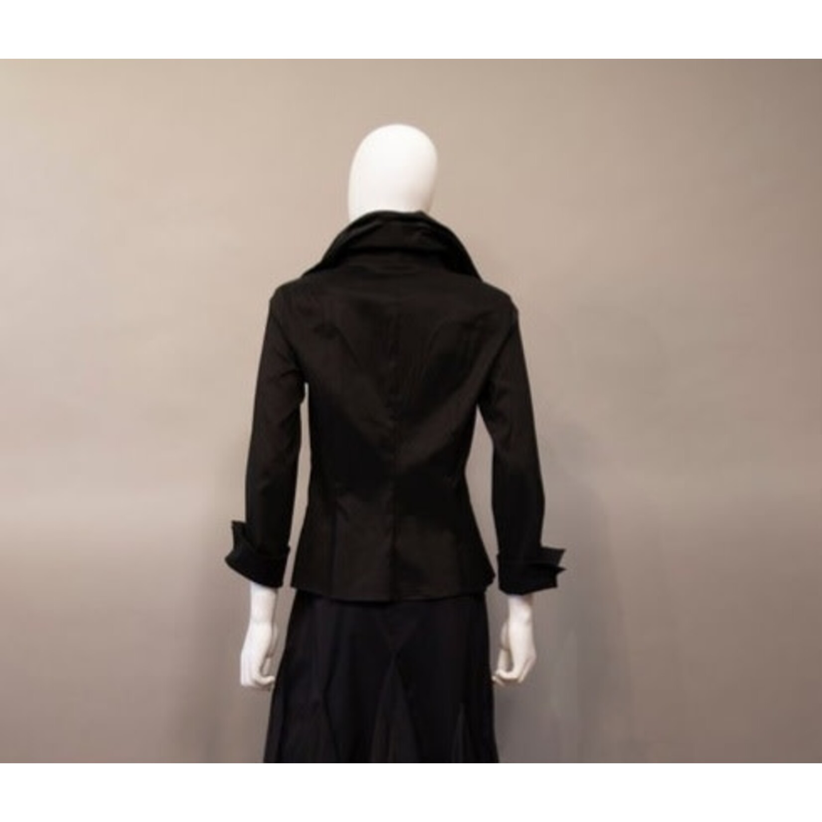 Samuel Dong Double Collar Blouse in Black