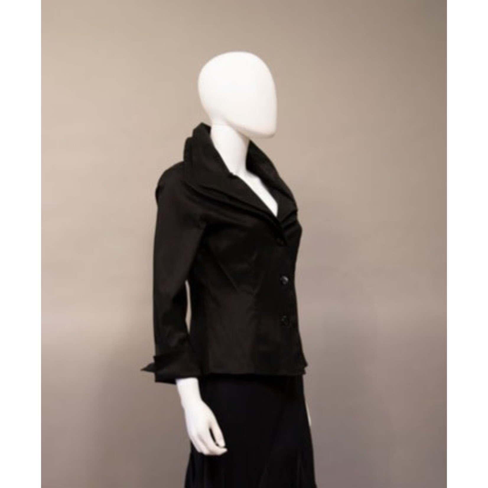Samuel Dong Double Collar Blouse in Black