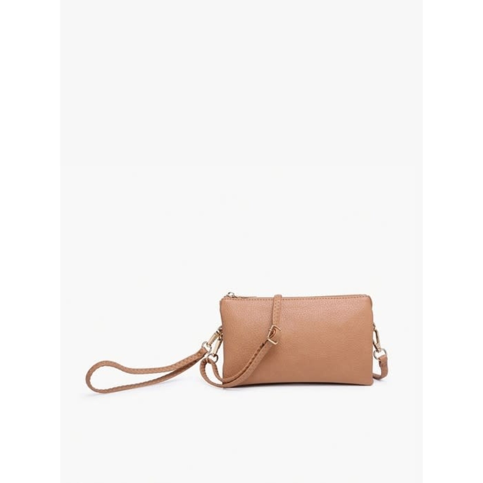 Jen & Co Riley Vegan Leather Double-Sided Wristlet/Crossbody - Camel