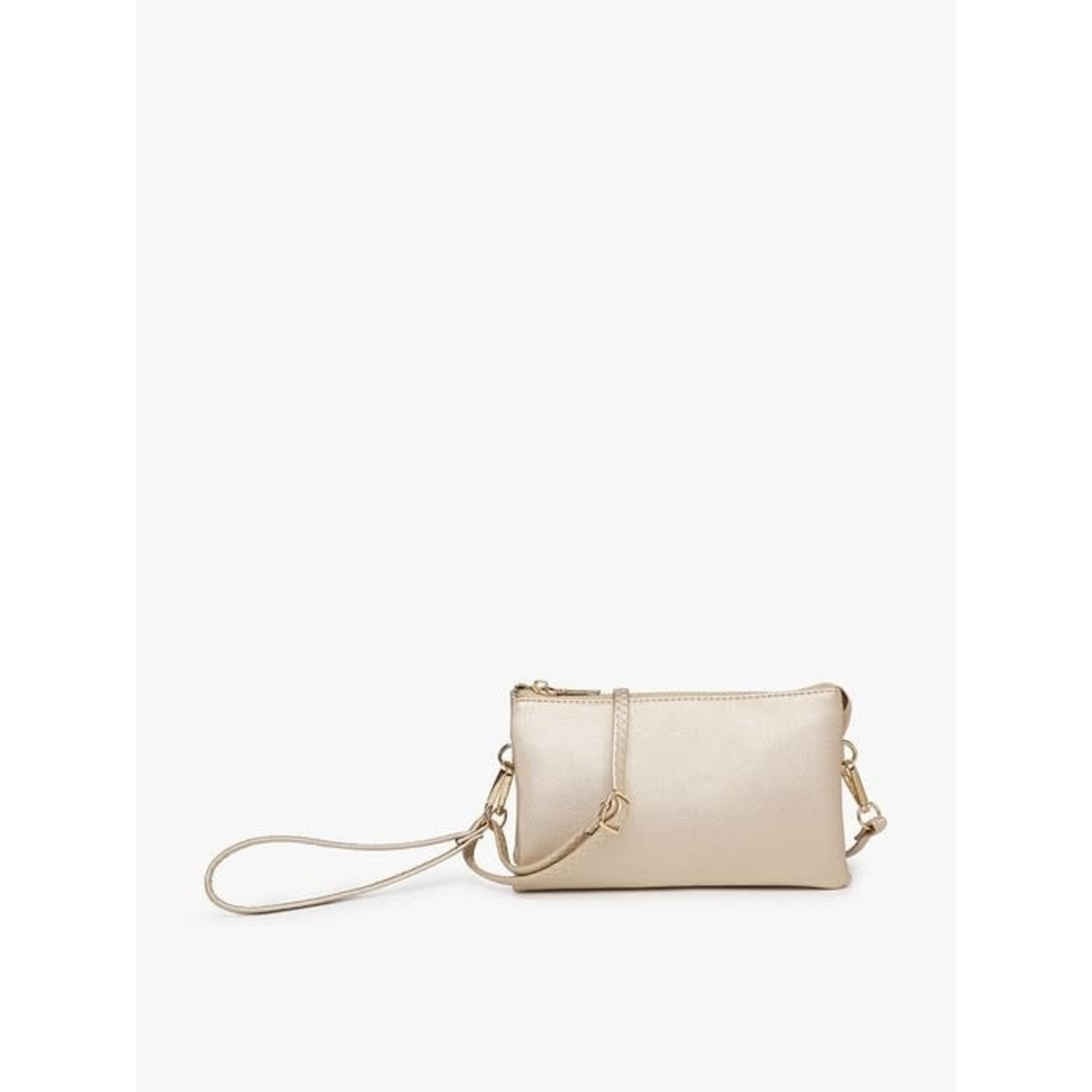 Jen & Co Riley Vegan Leather Double-Sided Wristlet/Crossbody - Gold