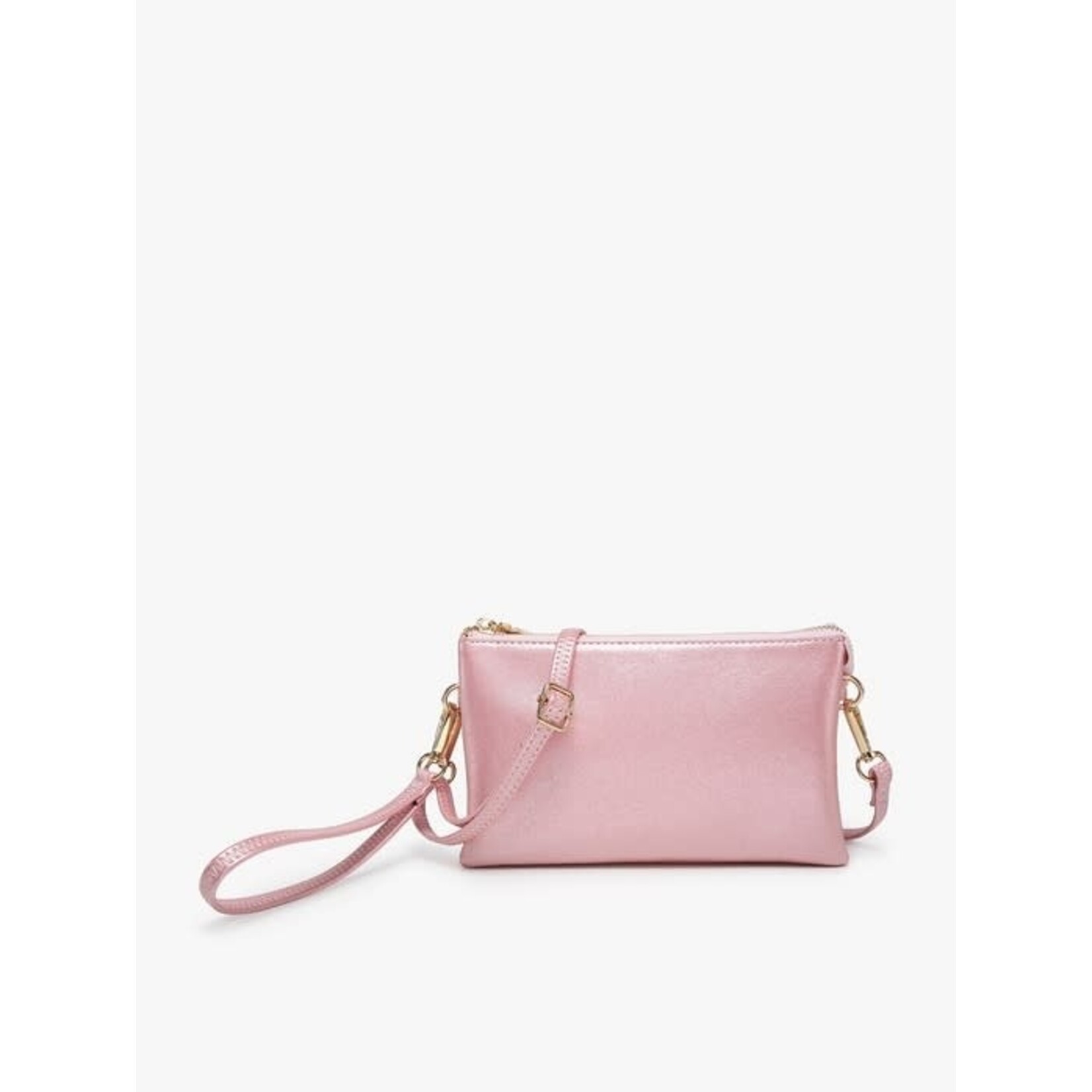Jen & Co Riley Vegan Leather Double-Sided Wristlet/Crossbody - Rose Quartz