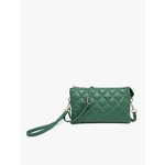 Jen & Co Riley Quilted Vegan Leather Double-Sided Crossbody/Wristlet- Green