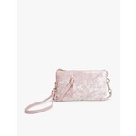 Jen & Co DNR Riley Velvet Double-Sided Crossbody/Wristlet- Pink