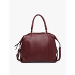 Jen & Co Indy Rustic Dual Handle Tote w/ Strap- Burgundy