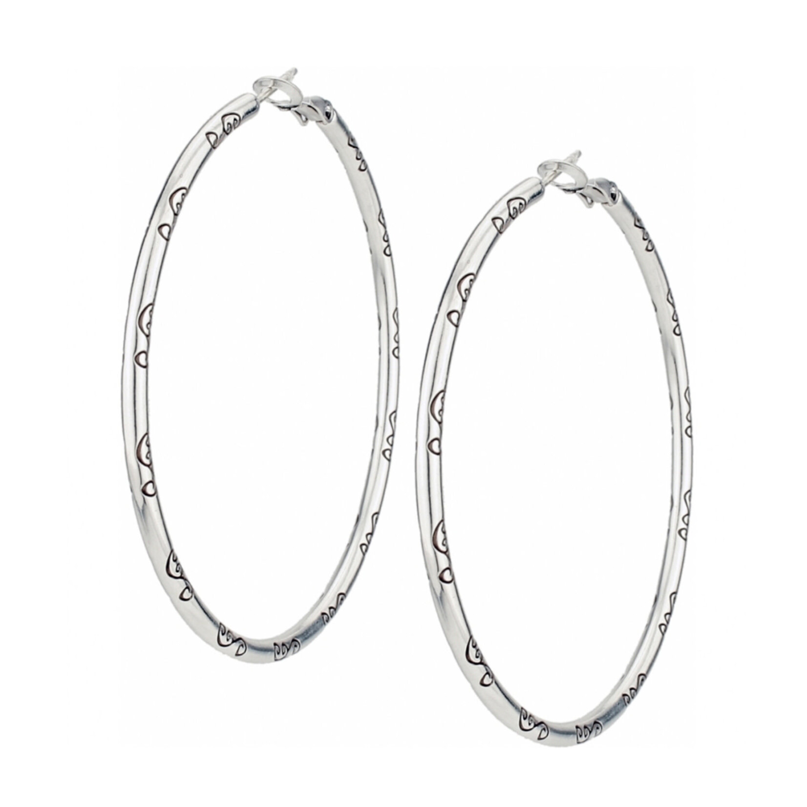 Brighton Grande Hoop Charm Earrings Silver