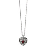 Brighton Adela Heart Mini Necklace - Silver-Red