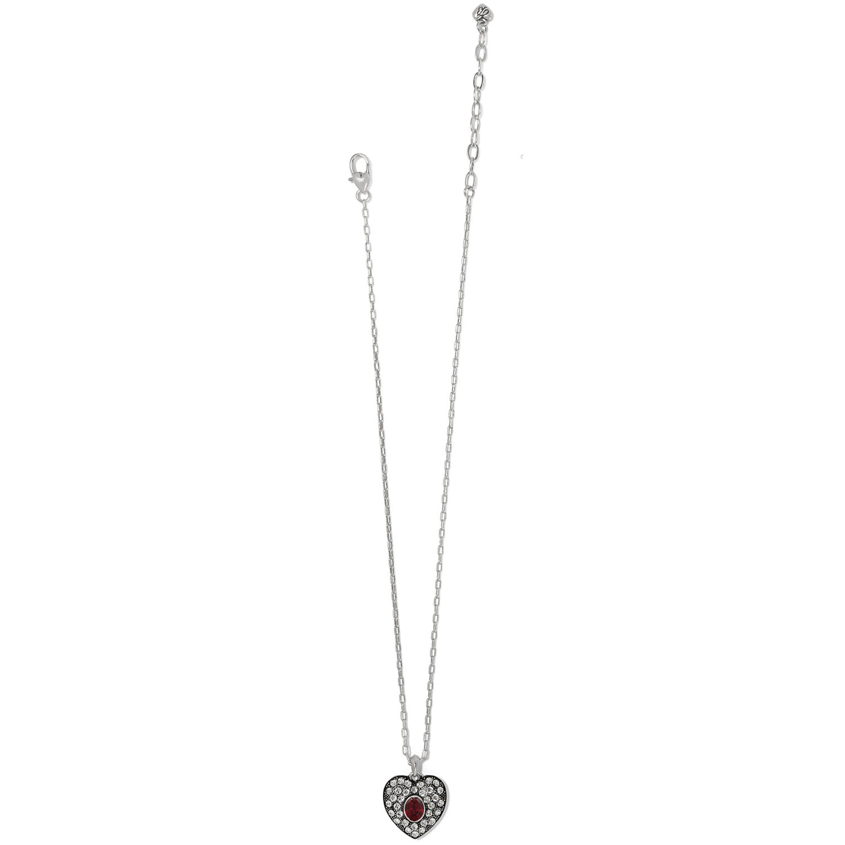 Brighton Adela Heart Mini Necklace - Silver-Red