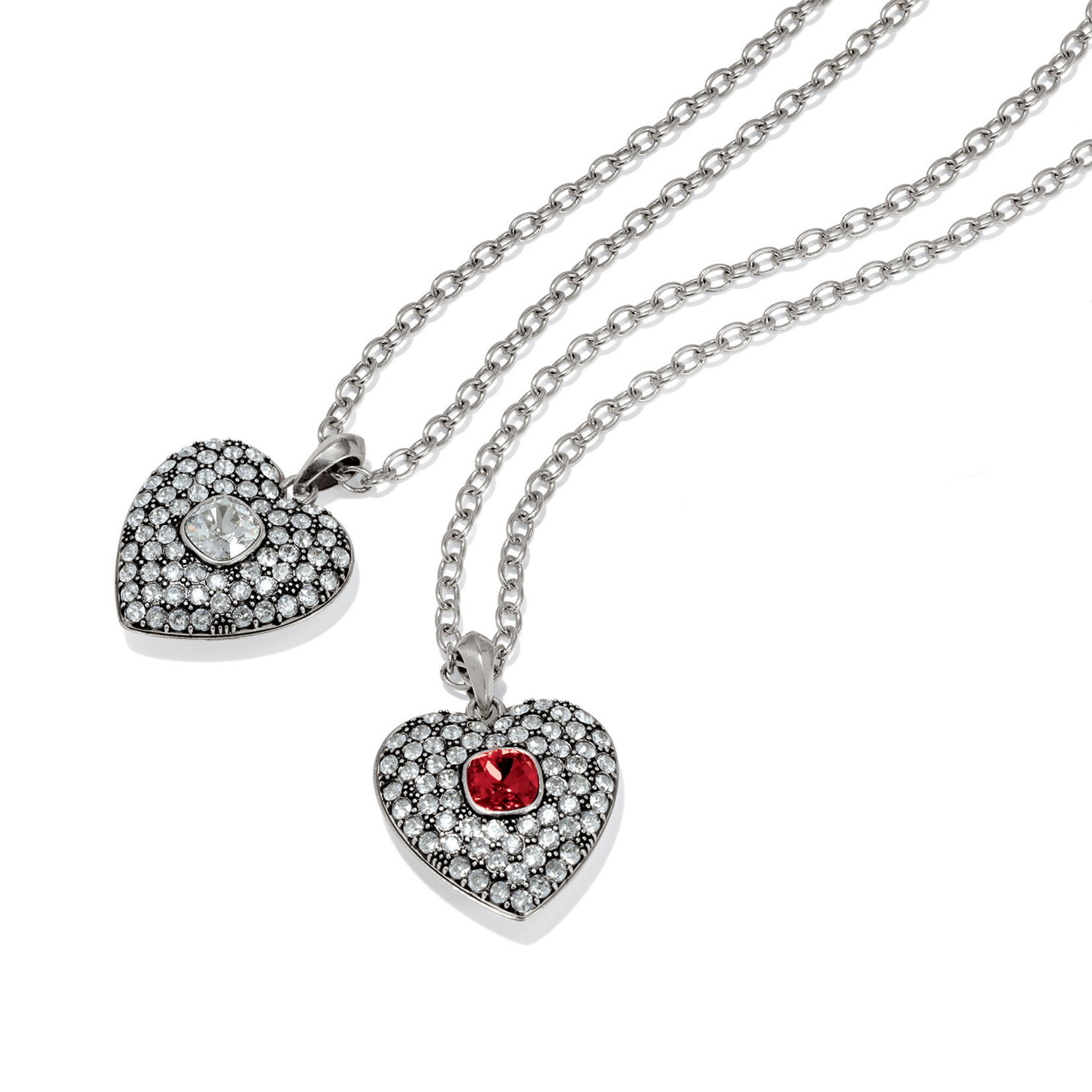 Brighton Adela Heart Mini Necklace - Silver-Red
