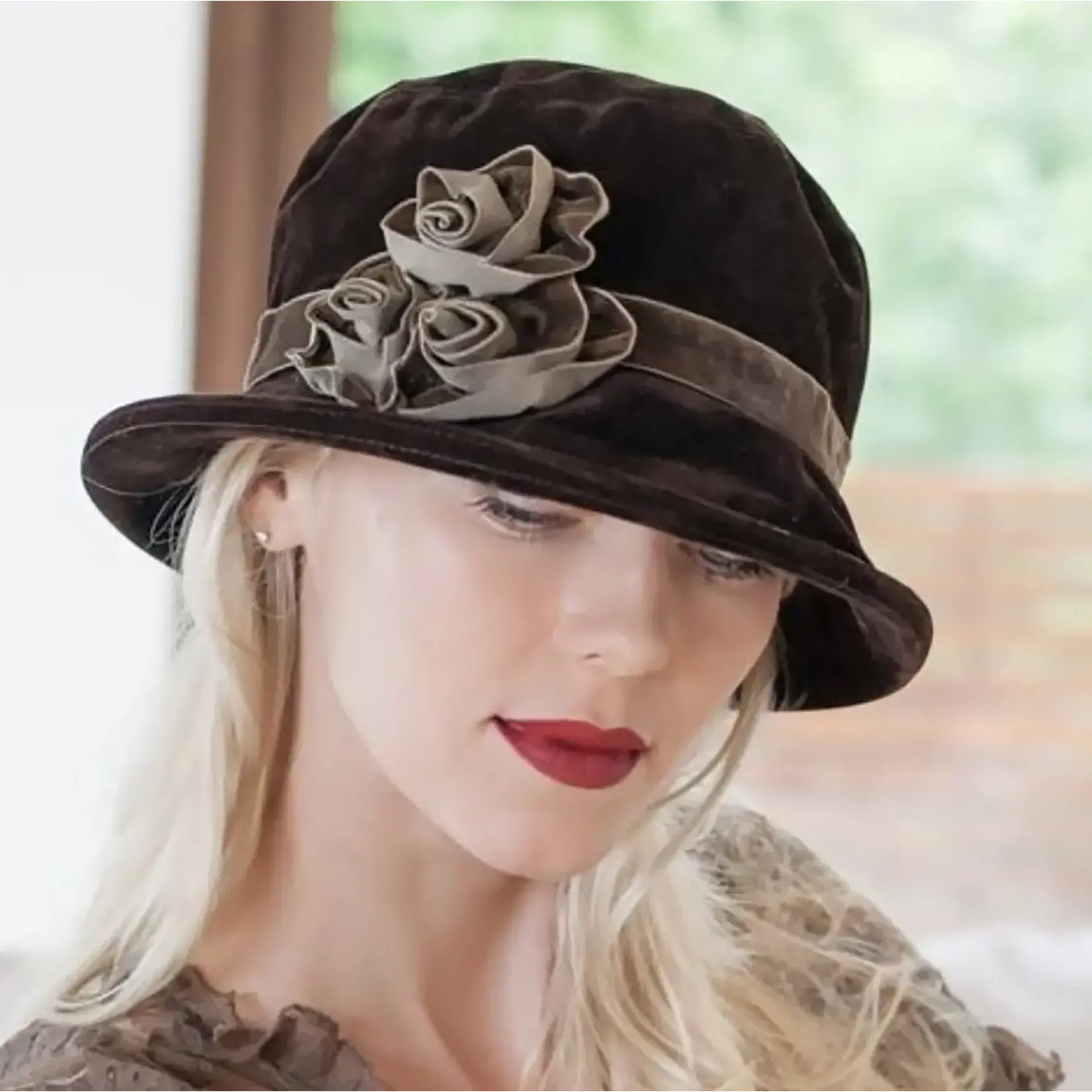 Peak & Brim Hats Verity Brown Cloche Style 1920s Hat