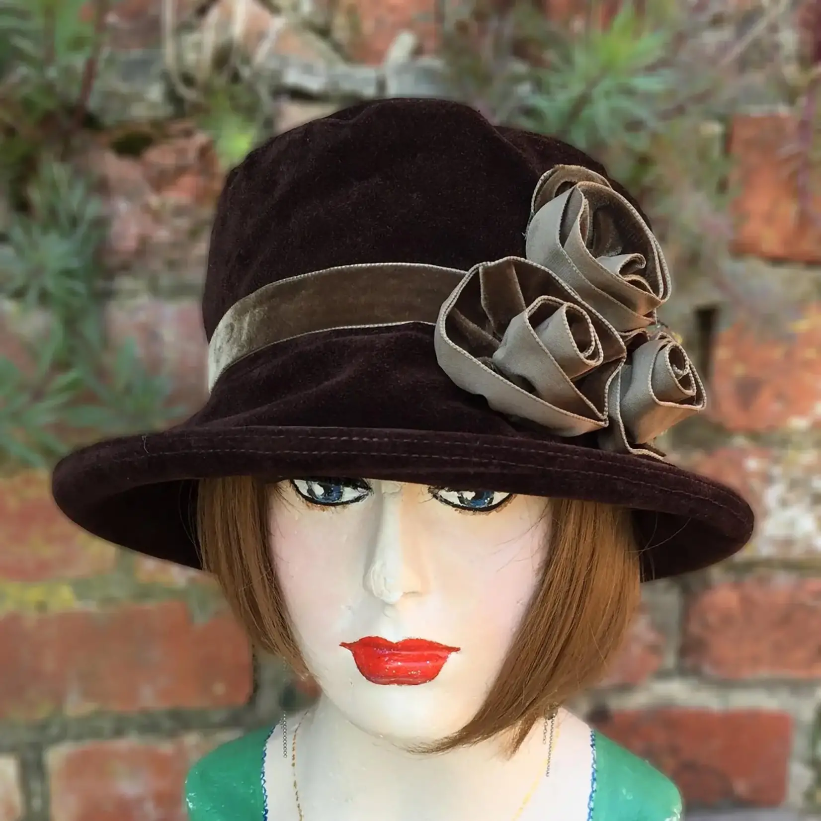 Peak & Brim Hats Verity Brown Cloche Style 1920s Hat
