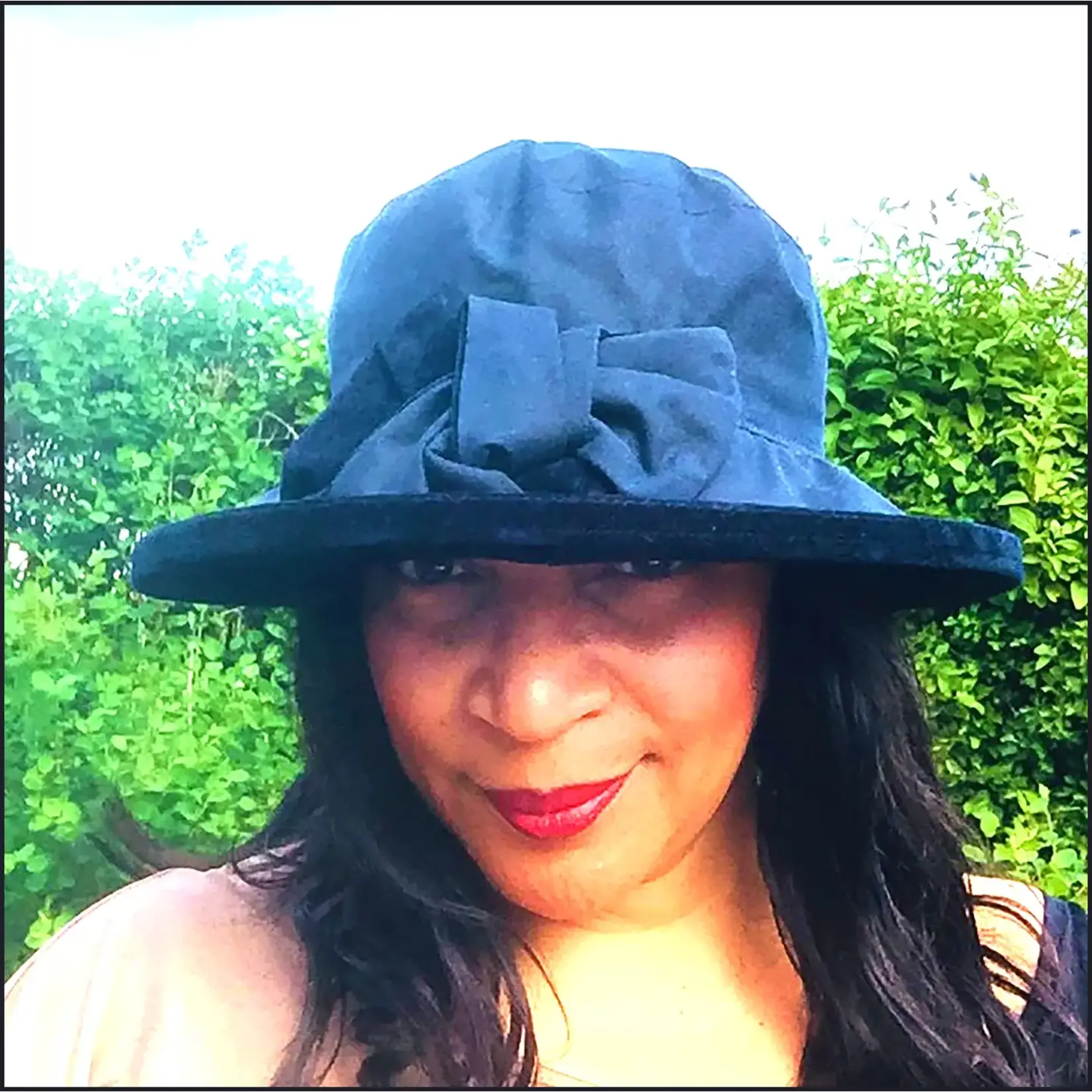 Peak & Brim Hats Zara Navy Waxed Rain Hat, Trim & Bow