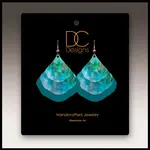 Illustrated Light Double Pear Shaped Giclee Discs Over Solid/Turq