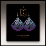 Illustrated Light Double Pear Shaped Giclee’ Discs Over Solid/Purple