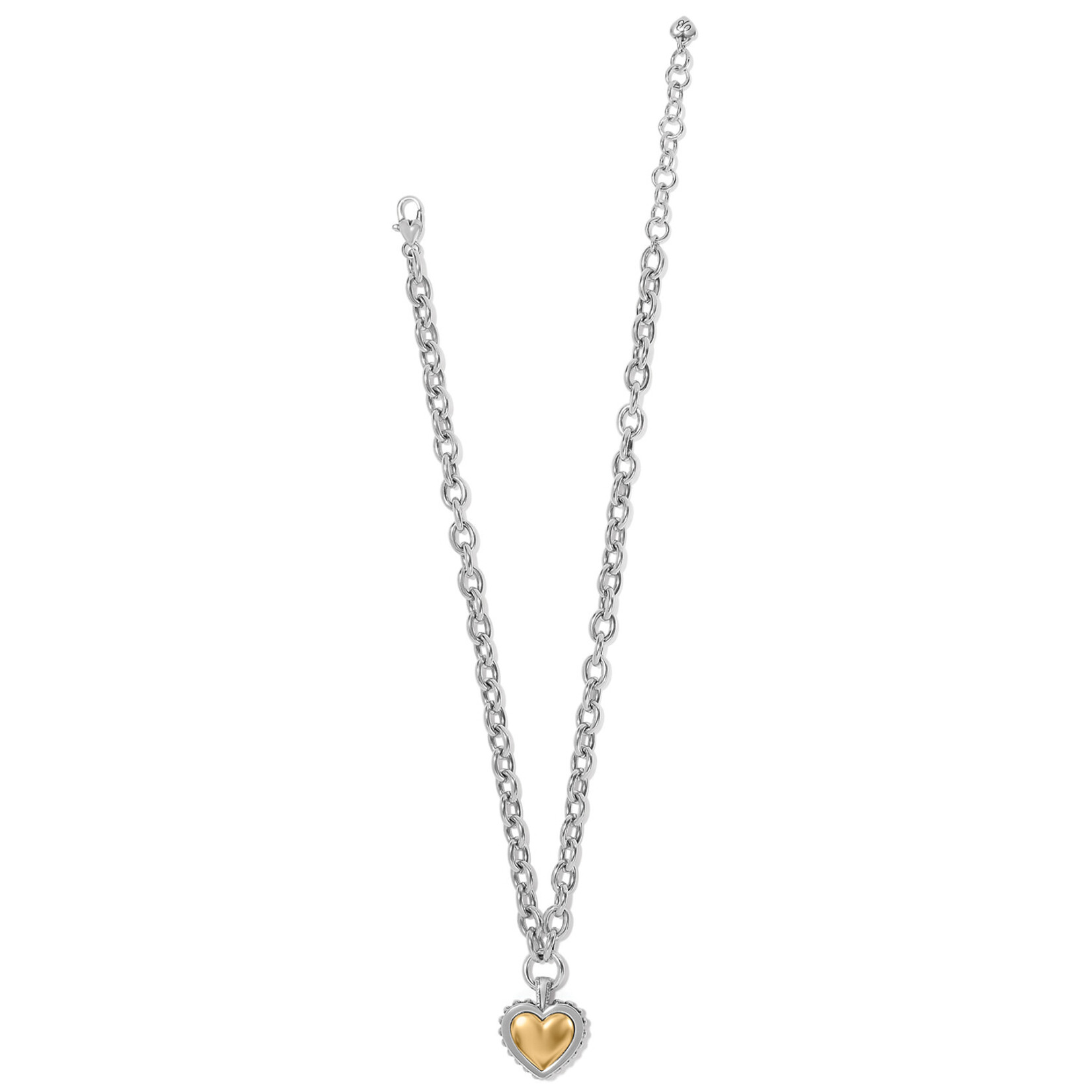 Brighton Pretty Tough Bld Heart Two Tone Necklace