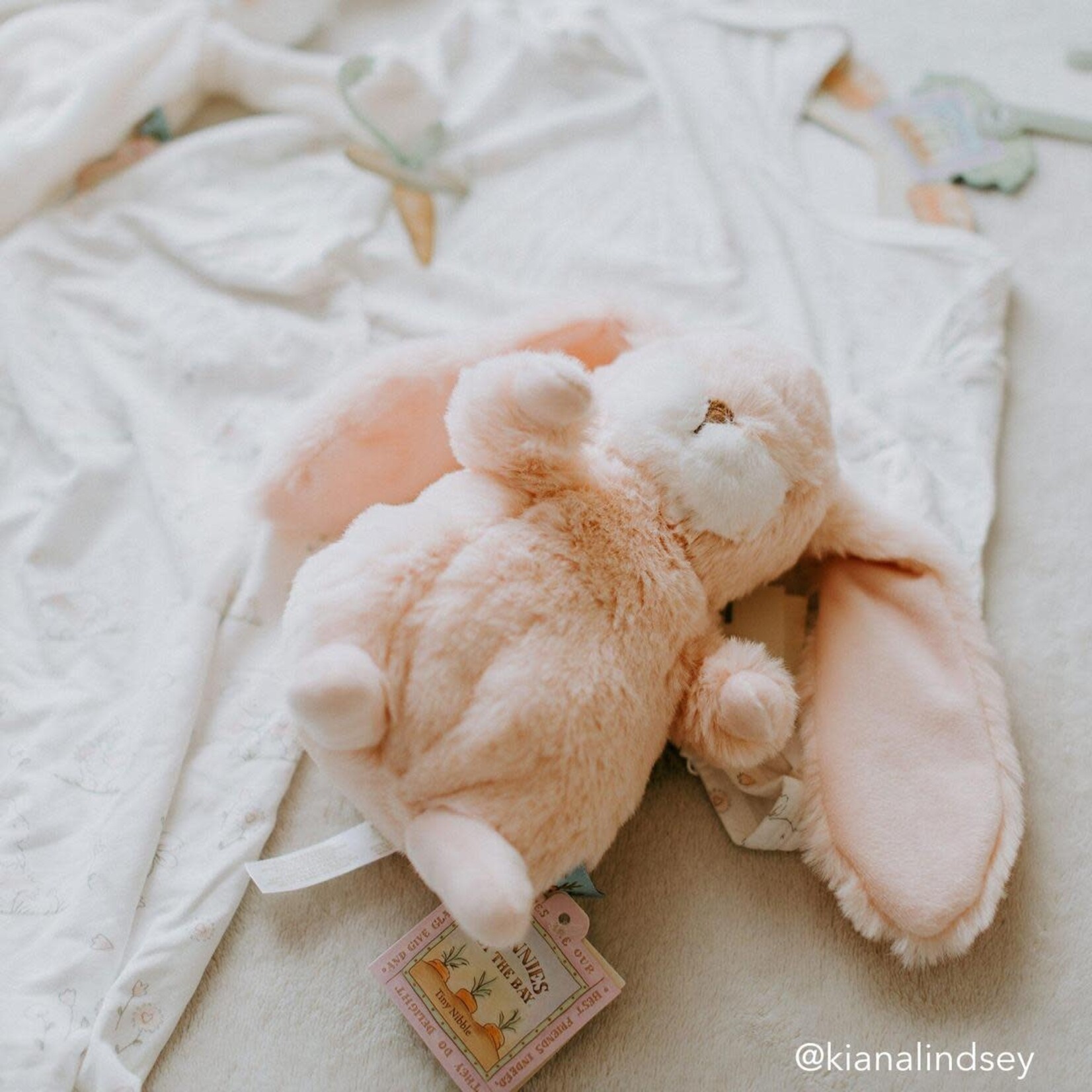Bunnies By  Bay Tiny Nibble 8" Bunny in Pink